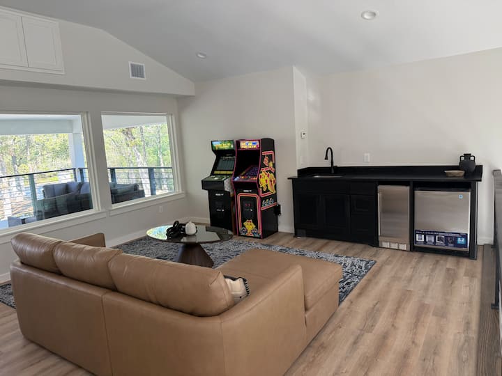 Game room with arcade machines