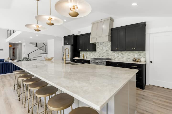 Kitchen with view to living area