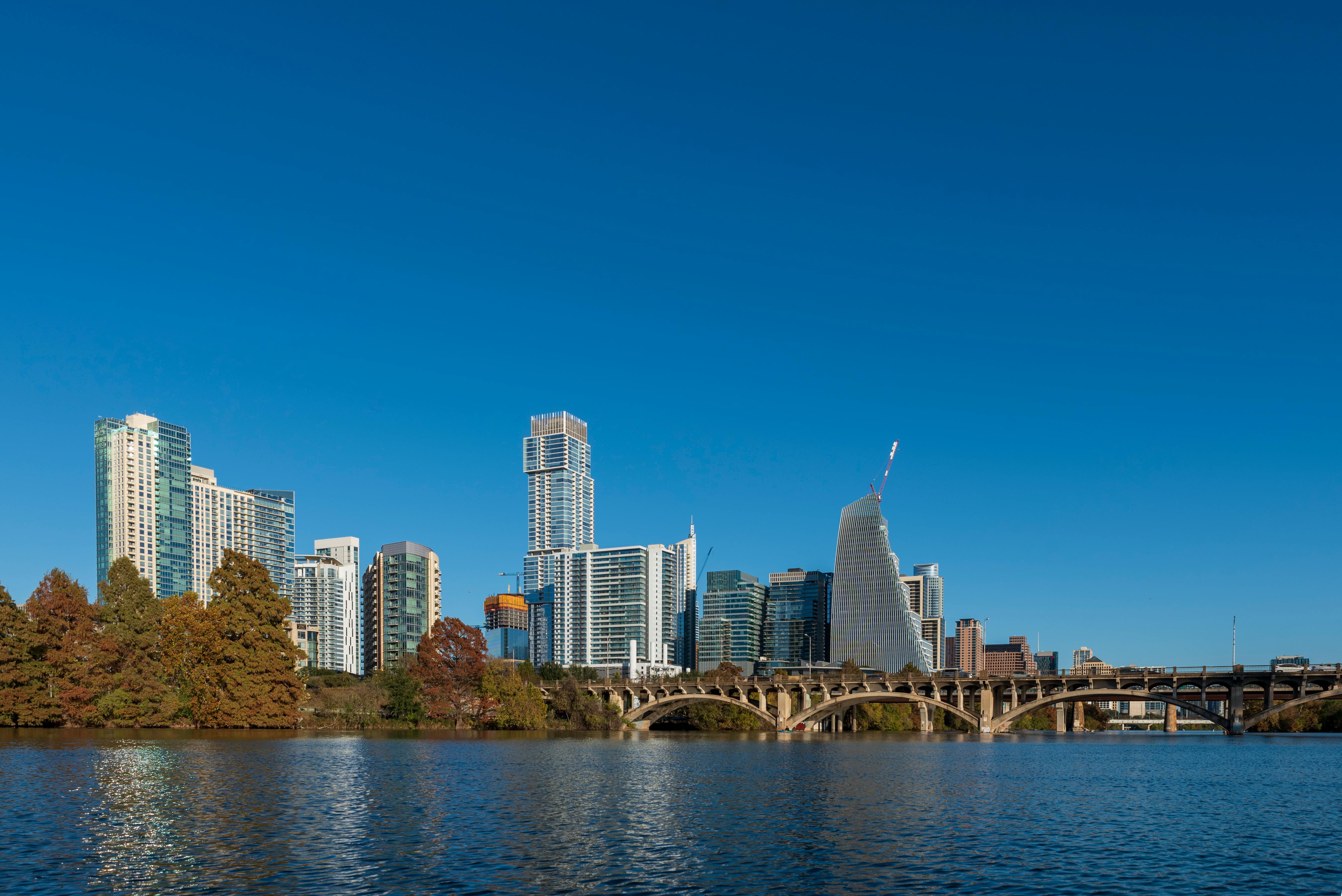 Austin skyline with Congress Avenue Bridge